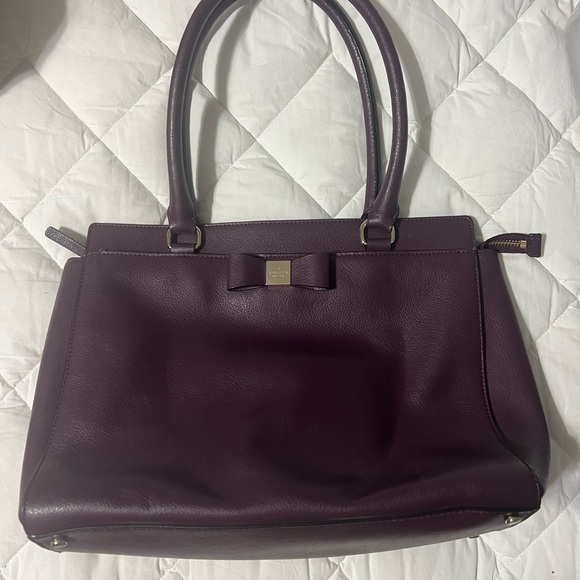 Kate Spade shoulder bag. Plum colored. Gently used. - Picture 3 of 6